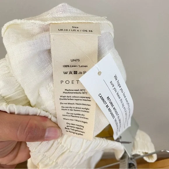 NWT Poetry Ecru Linen Tie Waist Shorts Size 6 - Picture 5 of 5
